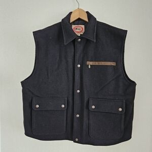 Australian Outback Collection Wool Vest Extra Large Black Wool Workwear Outdoor